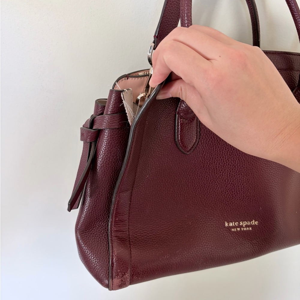 Kate Spade New York medium knott pebbled leather satchel flawed - Picture 9 of 9